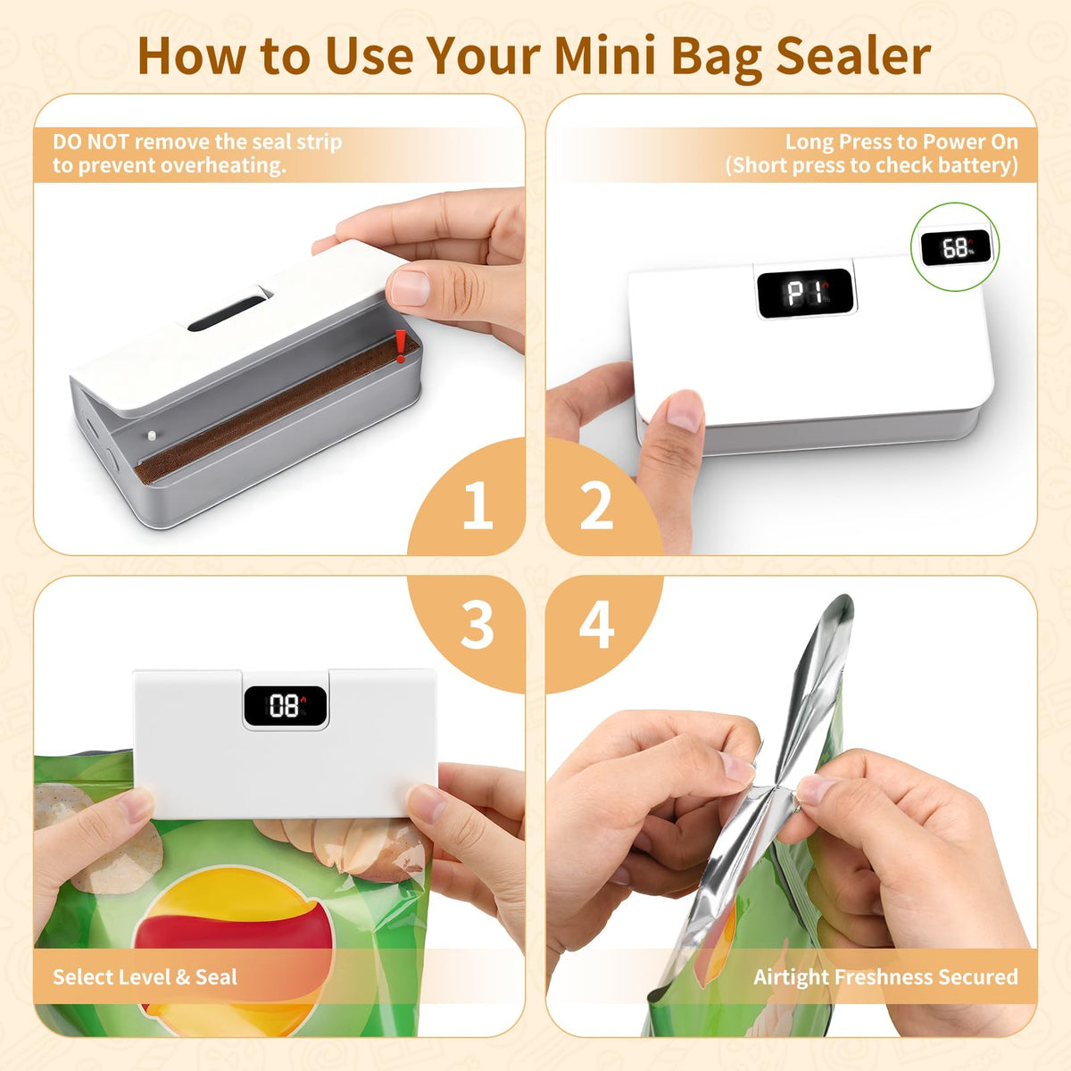 Mini Magnetic Bag Sealer with LED Display